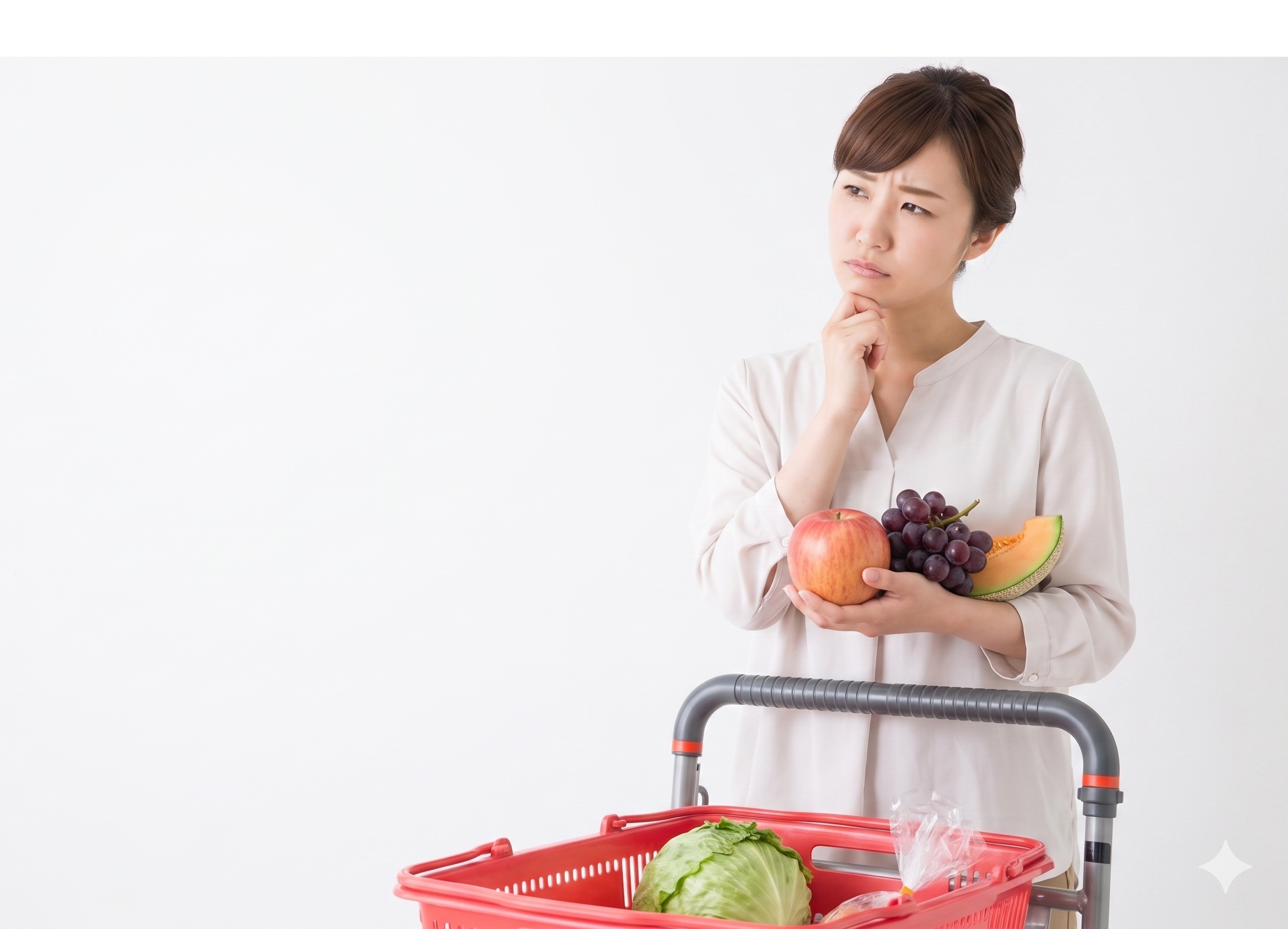 どれが甘いか悩む主婦
